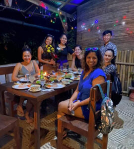 Enjoying the food