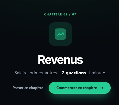 Le chapitre "Revenus"